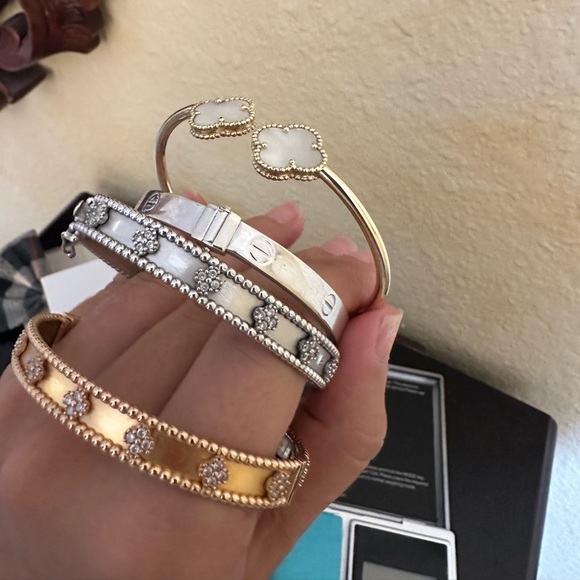 18k solid gold Van cleef bangle made by jeweler - Picture 13 of 14